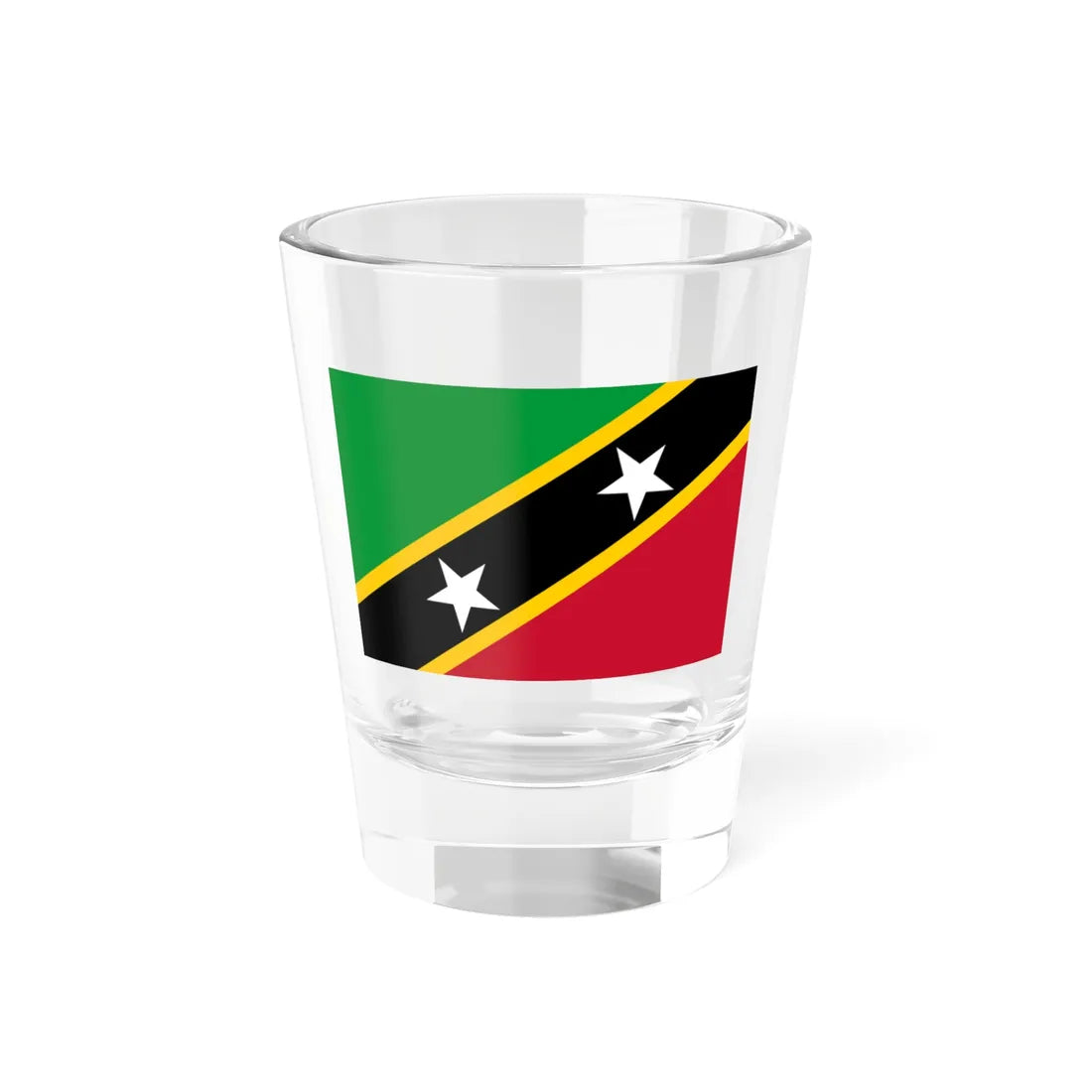 Flag of Saint Kitts and Nevis (Saint Kitts and Nevis) Shot Glass 1.5oz 1.5oz - Go Mug Yourself