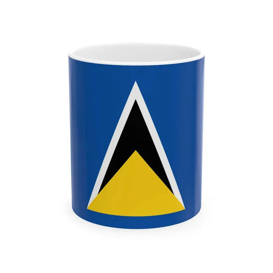 Flag of Saint Lucia 1979-2002 (Saint Lucia) White Coffee Mug 11oz - Go Mug Yourself