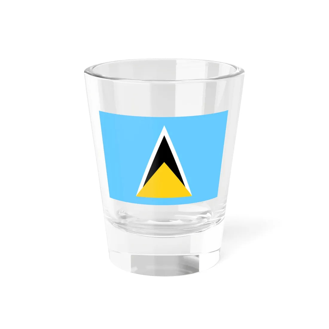 Flag of Saint Lucia 3-2 (Saint Lucia) Shot Glass 1.5oz 1.5oz - Go Mug Yourself