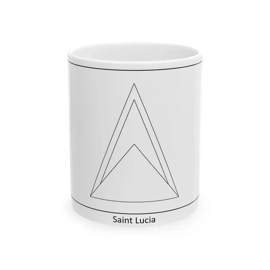 Flag of Saint Lucia colouring page (Saint Lucia) White Coffee Mug 11oz - Go Mug Yourself