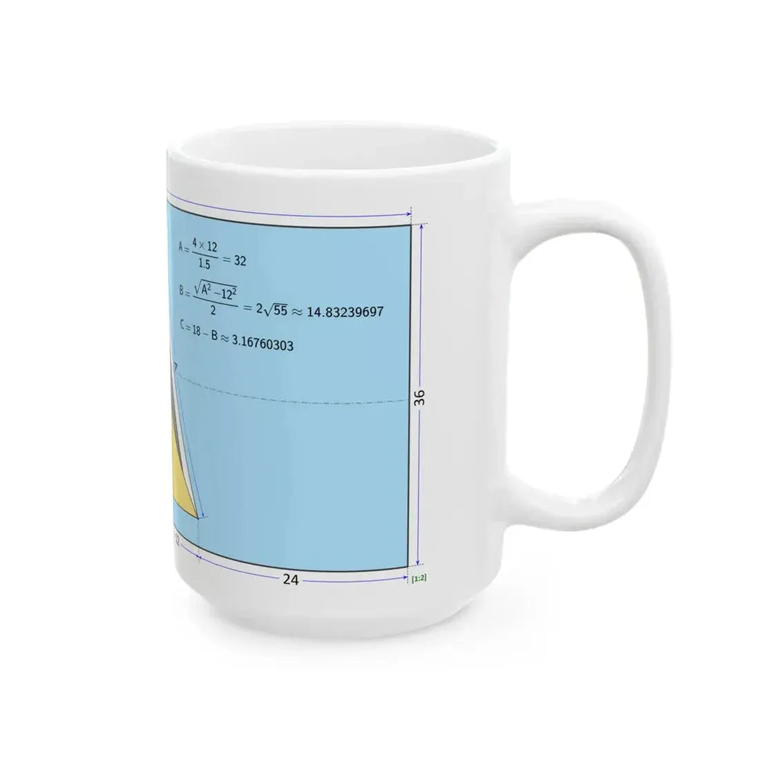 Flag of Saint Lucia construction sheet (Saint Lucia) White Coffee Mug - Go Mug Yourself