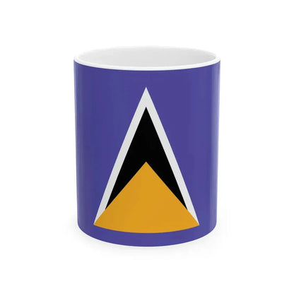 Flag of Saint Lucia WFB 2000 (Saint Lucia) White Coffee Mug 11oz - Go Mug Yourself