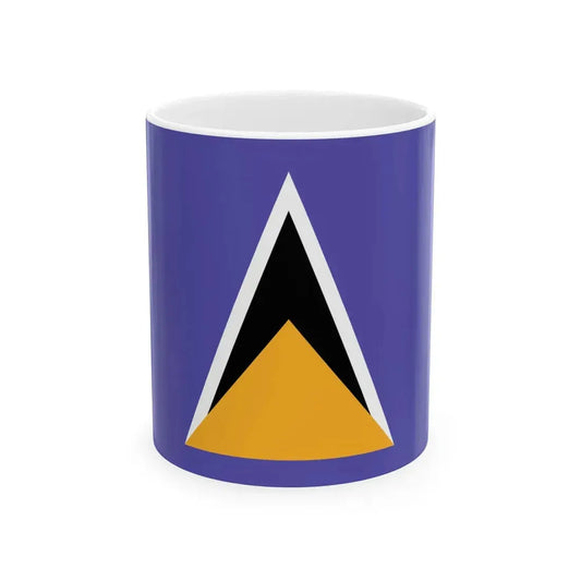 Flag of Saint Lucia WFB 2000 (Saint Lucia) White Coffee Mug 11oz - Go Mug Yourself