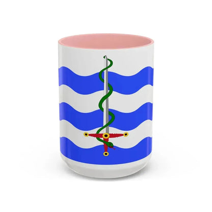 Flag of Saint Paul's Bay Malta - Accent Coffee Mug 15oz Pink - Go Mug Yourself