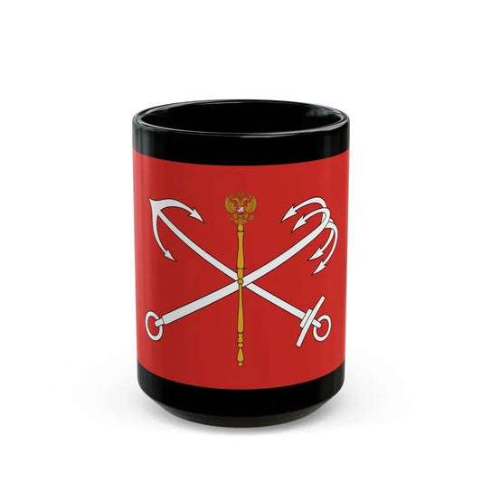 Flag of Saint Petersburg Russia - Black Coffee Mug 15oz - Go Mug Yourself