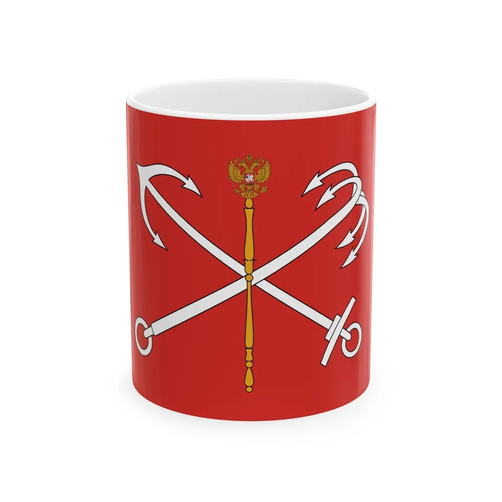 Flag of Saint Petersburg Russia - White Coffee Mug-11oz-Go Mug Yourself