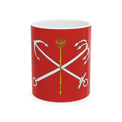 Flag of Saint Petersburg Russia - White Coffee Mug-11oz-Go Mug Yourself