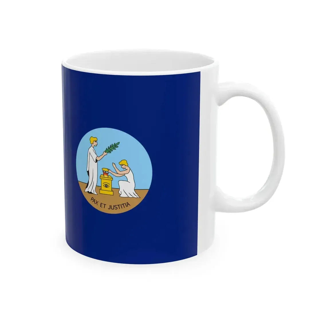 Flag of Saint Vincent and the Grenadines 1907-1979 (Saint Vincent and the Grenadines) White Coffee Mug - Go Mug Yourself
