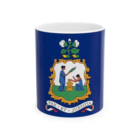Flag of Saint Vincent and the Grenadines 1969 unofficial (Saint Vincent and the Grenadines) White Coffee Mug 11oz - Go Mug Yourself