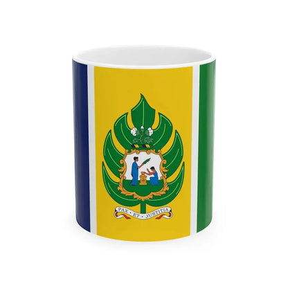Flag of Saint Vincent and the Grenadines 1979-1985 (Saint Vincent and the Grenadines) White Coffee Mug 11oz - Go Mug Yourself