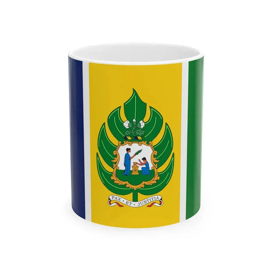 Flag of Saint Vincent and the Grenadines 1979-1985 (Saint Vincent and the Grenadines) White Coffee Mug 11oz - Go Mug Yourself