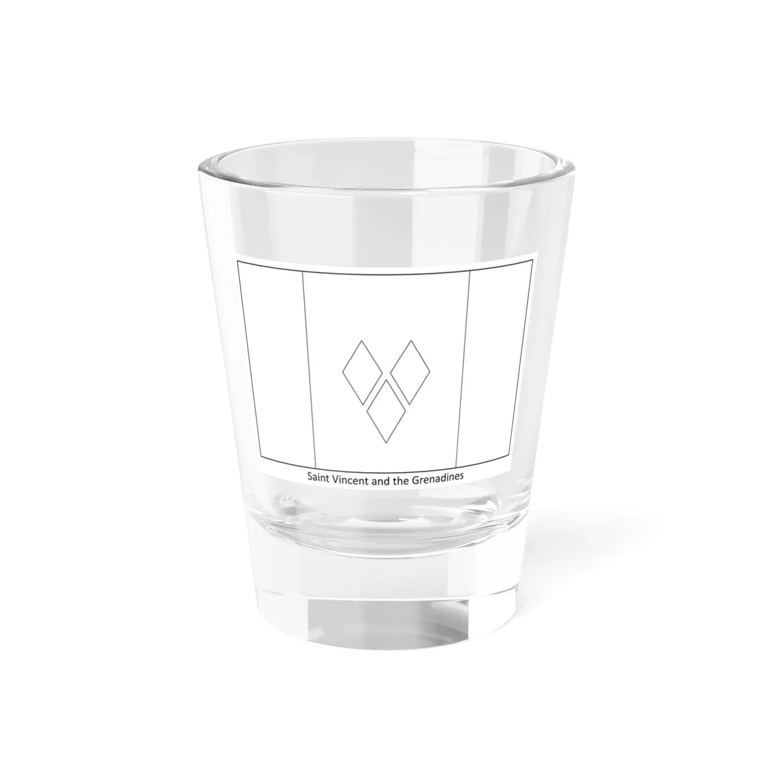 Flag of Saint Vincent and the Grenadines colouring page (Saint Vincent and the Grenadines) Shot Glass 1.5oz 1.5oz - Go Mug Yourself