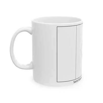 Flag of Saint Vincent and the Grenadines colouring page (Saint Vincent and the Grenadines) White Coffee Mug - Go Mug Yourself
