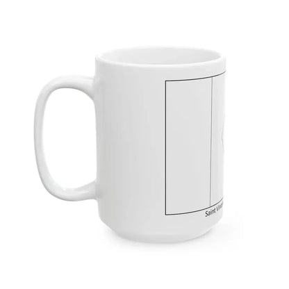 Flag of Saint Vincent and the Grenadines colouring page (Saint Vincent and the Grenadines) White Coffee Mug - Go Mug Yourself