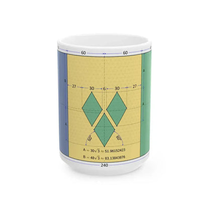 Flag of Saint Vincent and the Grenadines construction sheet (Saint Vincent and the Grenadines) White Coffee Mug 15oz - Go Mug Yourself