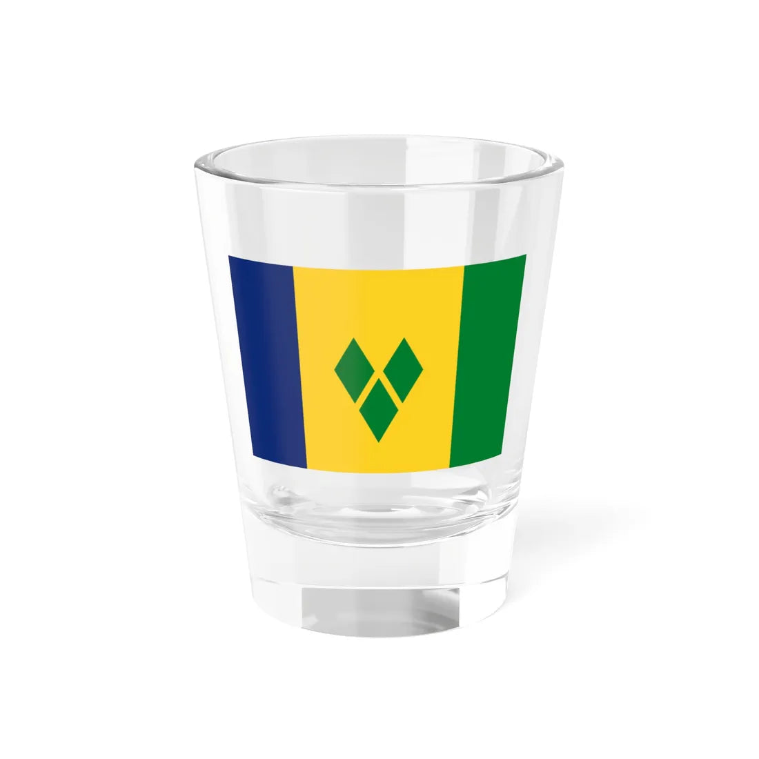 Flag of Saint Vincent and the Grenadines (Saint Vincent and the Grenadines) Shot Glass 1.5oz 1.5oz - Go Mug Yourself