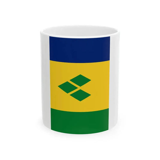 Flag of Saint Vincent and the Grenadines vertical (Saint Vincent and the Grenadines) White Coffee Mug 11oz - Go Mug Yourself