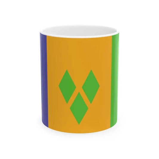 Flag of Saint Vincent and the Grenadines WFB 2000 (Saint Vincent and the Grenadines) White Coffee Mug 11oz - Go Mug Yourself