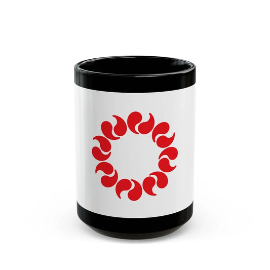 Flag of Saitama Prefecture Japan - Black Coffee Mug-15oz-Go Mug Yourself