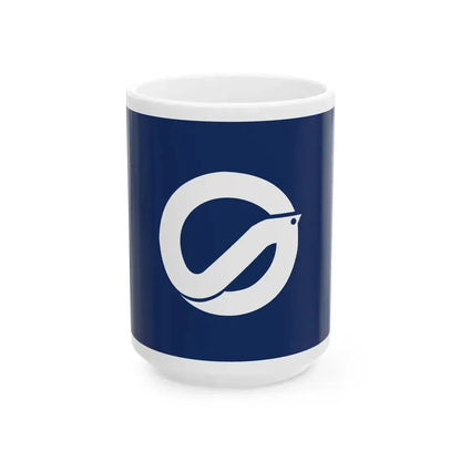 Flag of Saka Hiroshima (Japan) White Coffee Mug 15oz - Go Mug Yourself