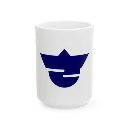 Flag of Sakaigawa Yamanashi 1968-2004 (Japan) White Coffee Mug 15oz - Go Mug Yourself