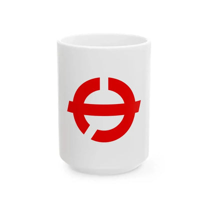 Flag of Sakaki Nagano (Japan) White Coffee Mug 15oz - Go Mug Yourself