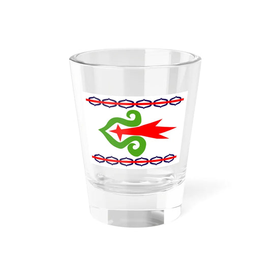Flag of Sakhalin and Kuril Ainu (Russia) Shot Glass 1.5oz 1.5oz - Go Mug Yourself
