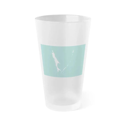 Flag of Sakhalin Oblast Russia - Frosted Pint Glass 16oz 16oz Frosted - Go Mug Yourself