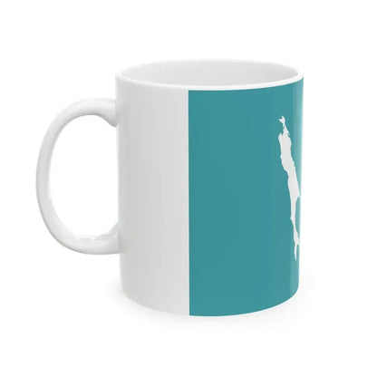 Flag of Sakhalin Oblast Russia - White Coffee Mug - Go Mug Yourself