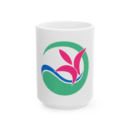 Flag of Sakuho Nagano (Japan) White Coffee Mug 15oz - Go Mug Yourself