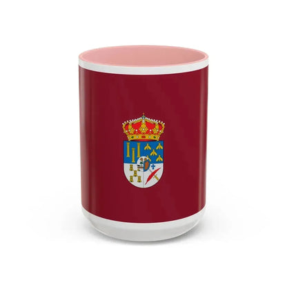 Flag of Salamanca Spain - Accent Coffee Mug 15oz Pink - Go Mug Yourself