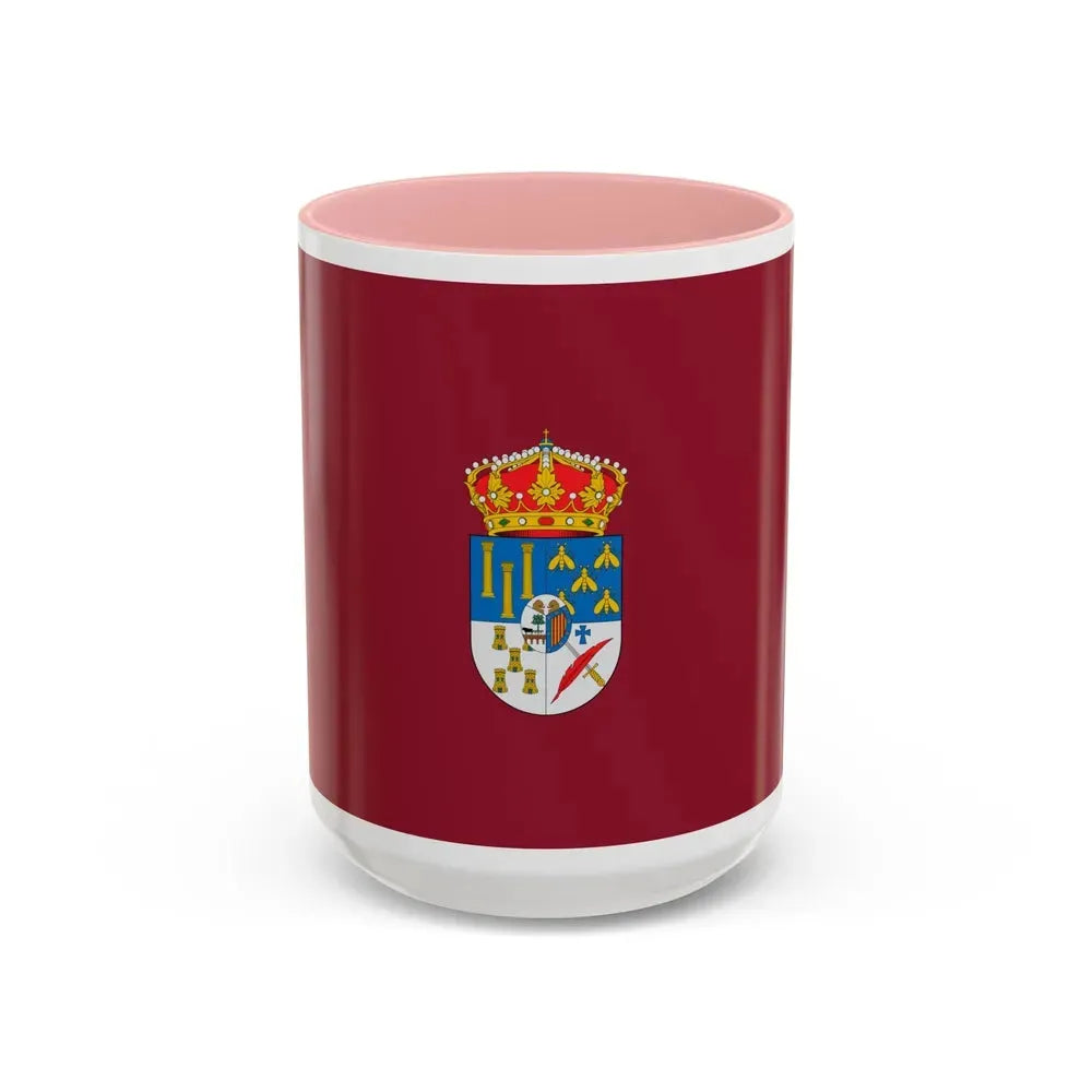 Flag of Salamanca Spain - Accent Coffee Mug 15oz Pink - Go Mug Yourself