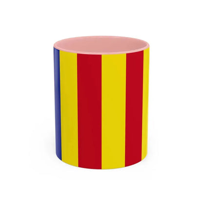 Flag of Salerno Italy - Accent Coffee Mug 11oz Pink - Go Mug Yourself
