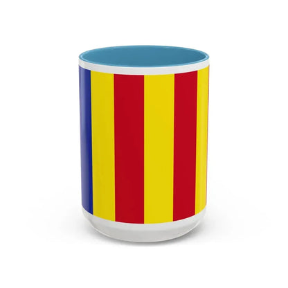 Flag of Salerno Italy - Accent Coffee Mug 15oz Light Blue - Go Mug Yourself