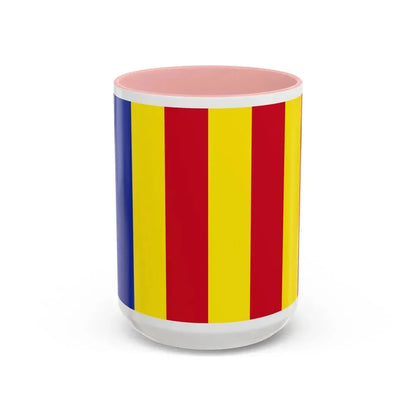 Flag of Salerno Italy - Accent Coffee Mug 15oz Pink - Go Mug Yourself