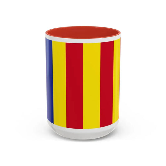 Flag of Salerno Italy - Accent Coffee Mug 15oz Red - Go Mug Yourself