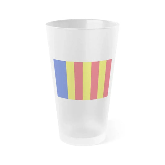 Flag of Salerno Italy - Frosted Pint Glass 16oz 16oz Frosted - Go Mug Yourself