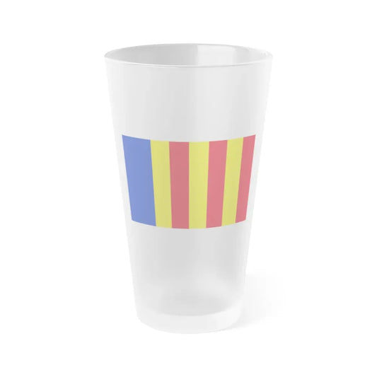 Flag of Salerno Italy - Frosted Pint Glass 16oz 16oz Frosted - Go Mug Yourself