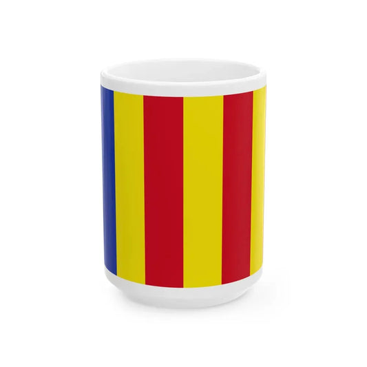 Flag of Salerno Italy - White Coffee Mug 15oz - Go Mug Yourself