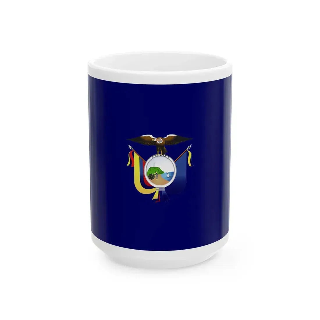 Flag of Salinas Ecuador (Ecuador) White Coffee Mug 15oz - Go Mug Yourself