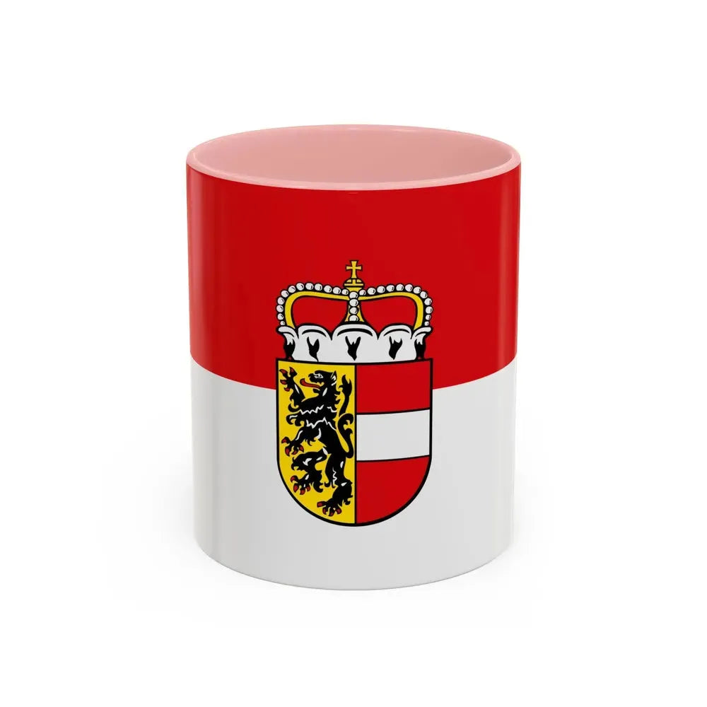 Flag of Salzburg Austria - Accent Coffee Mug 11oz Pink - Go Mug Yourself