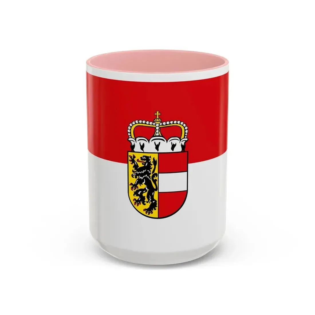 Flag of Salzburg Austria - Accent Coffee Mug 15oz Pink - Go Mug Yourself