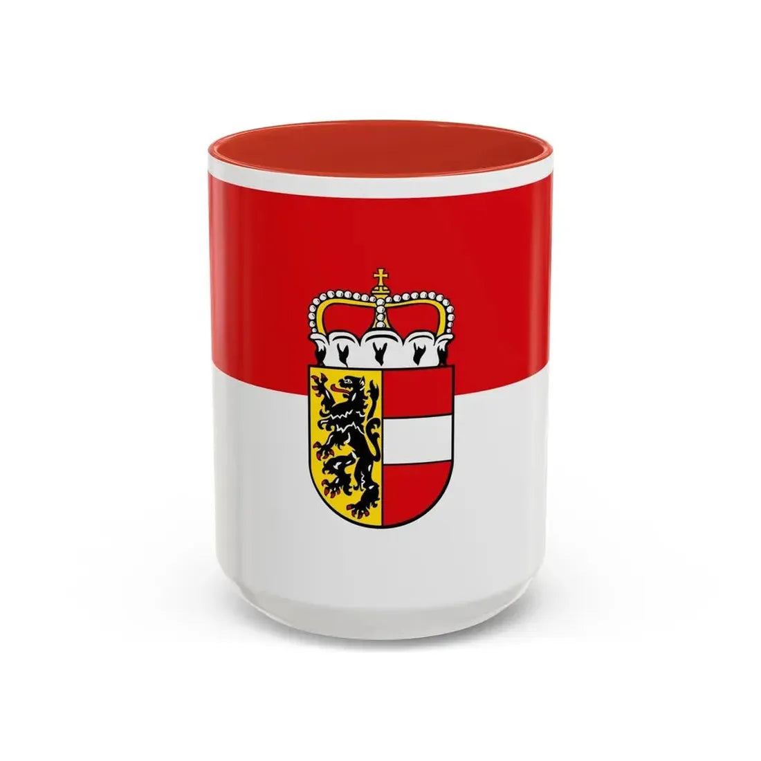 Flag of Salzburg Austria - Accent Coffee Mug 15oz Red - Go Mug Yourself