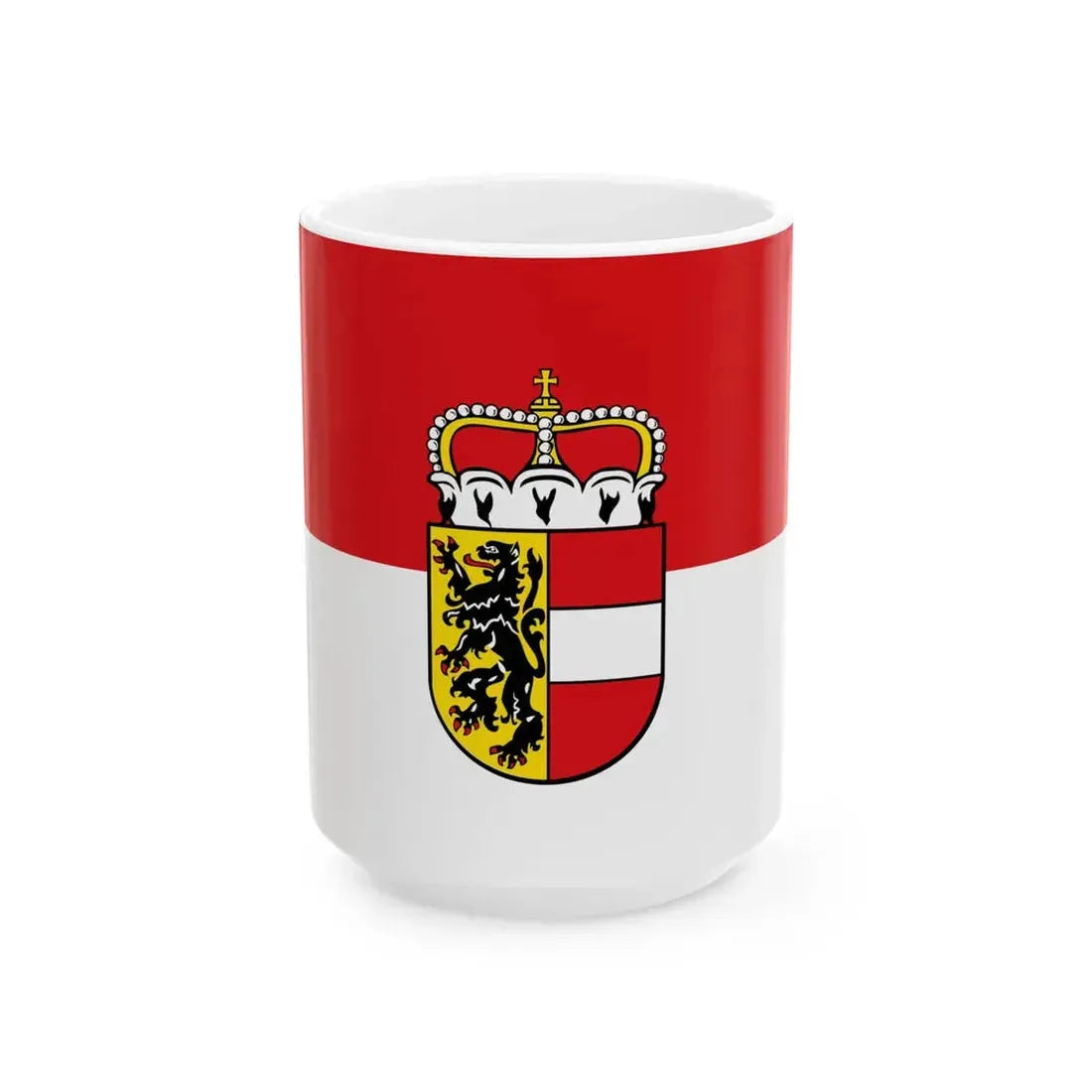 Flag of Salzburg state (Austria) White Coffee Mug 15oz - Go Mug Yourself