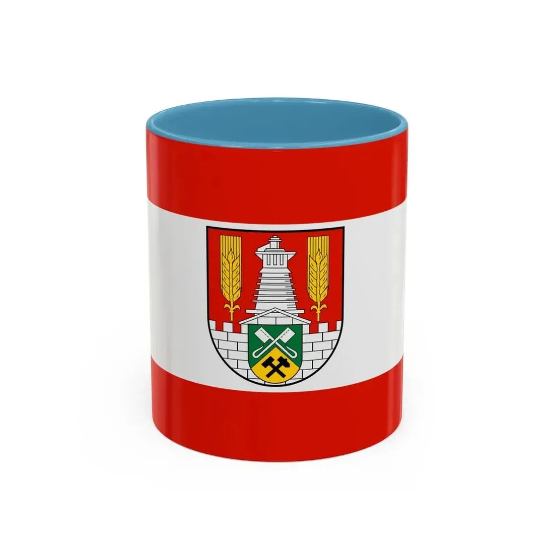 Flag of Salzgitter Germany - Accent Coffee Mug 11oz Light Blue - Go Mug Yourself