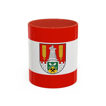 Flag of Salzgitter Germany - Accent Coffee Mug 11oz Red - Go Mug Yourself