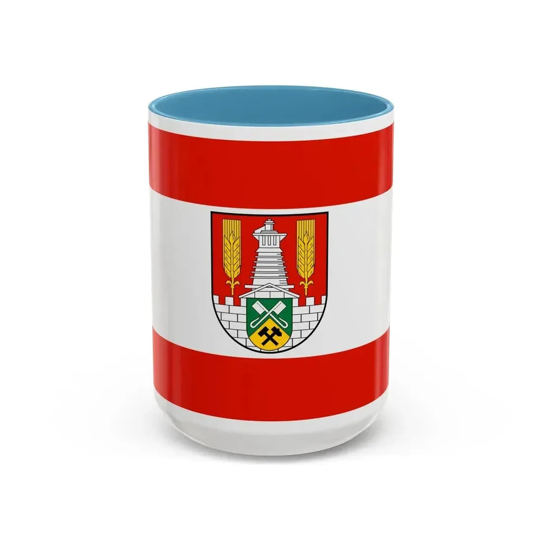 Flag of Salzgitter Germany - Accent Coffee Mug 15oz Light Blue - Go Mug Yourself