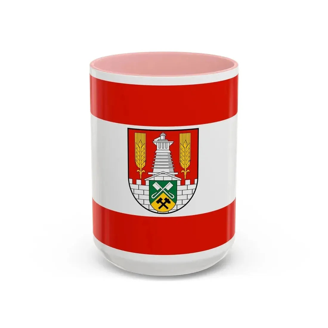 Flag of Salzgitter Germany - Accent Coffee Mug 15oz Pink - Go Mug Yourself