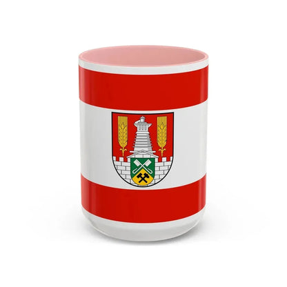 Flag of Salzgitter Germany - Accent Coffee Mug 15oz Pink - Go Mug Yourself