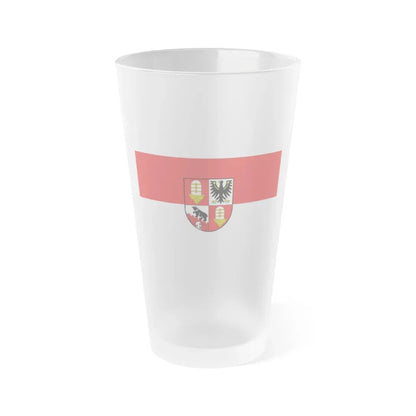 Flag of Salzlandkreis Germany - Frosted Pint Glass 16oz 16oz Frosted - Go Mug Yourself